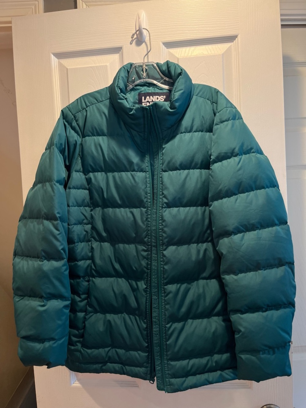Lands' End Teal Quilted Down Puffer Jacket - Men XL 18